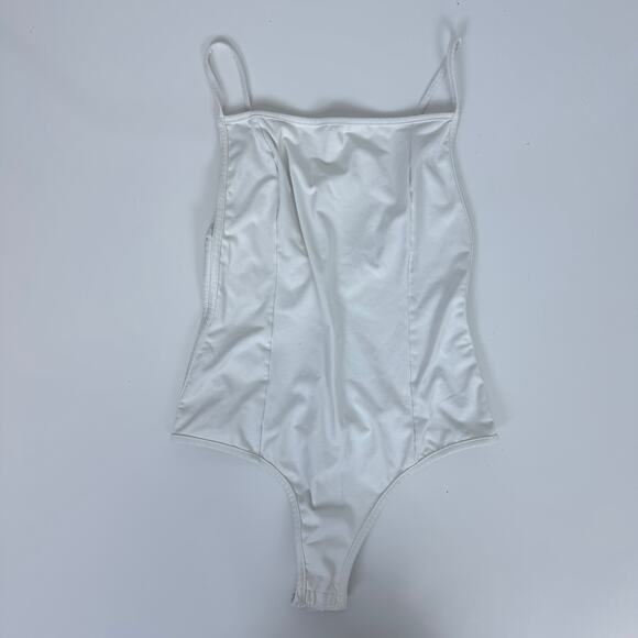 Intimately Free People Lila Square Neck Thong Bodysuit White Small - Picture 3 of 6